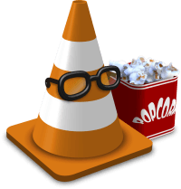 Traffic Cone Logo - Orange VLC media player Traffic Cone with popcorn and glasses Logo ...