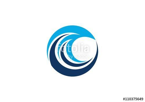 Water Circle Logo - circle, wave logo, water sphere symbol, wind wing icon, globe splash ...