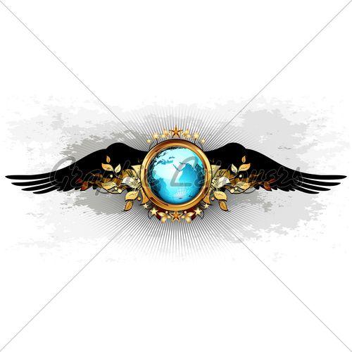 Wing and Globe Logo - Globe With Wings · GL Stock Image