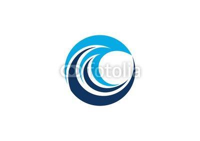 Circle Wave Logo - circle, wave logo, water sphere symbol, wind wing icon, globe splash ...