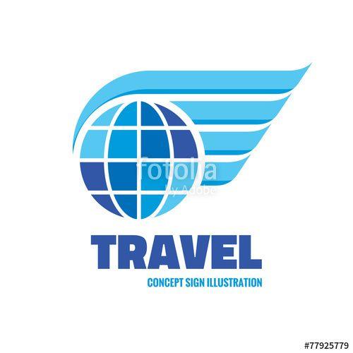 Wing and Globe Logo - Travel - globe with wing - vector logo concept illustration