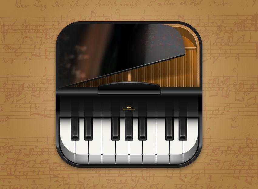 Piano App Logo - Piano iOS App Icon Design | Krop - Pluckt | App Icon | App icon, App ...