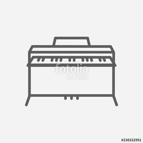 Piano App Logo - Piano icon line symbol. Isolated vector illustration of icon sign