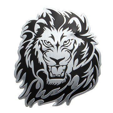 Metal Lion Logo - Generic 3D DIY Silver Animals Head Metal Logo Sticker Car Motorcycle ...