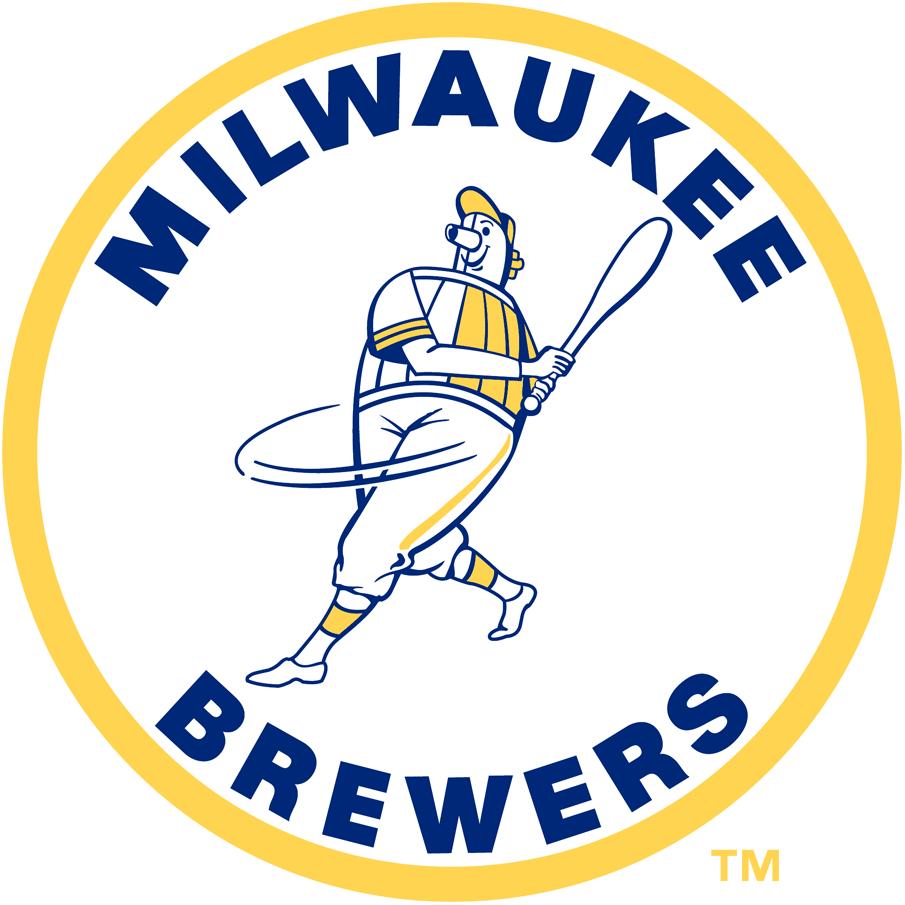 Beer Bat Logo - Milwaukee Brewers Primary Logo - The Beer Barrel Man Logo - 1970 ...