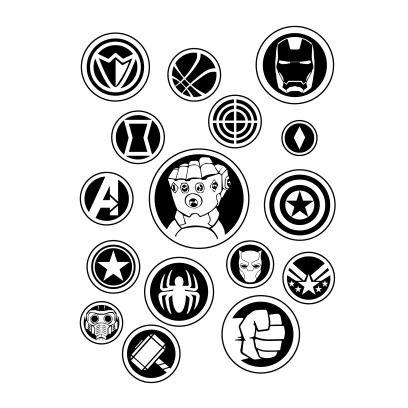 The Avengers Black and White Logo - Avengers Logos Mens T Shirt White (Large)