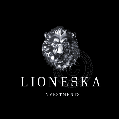 Metal Lion Logo - Roaring Metal Lion 3D logo head in Steel