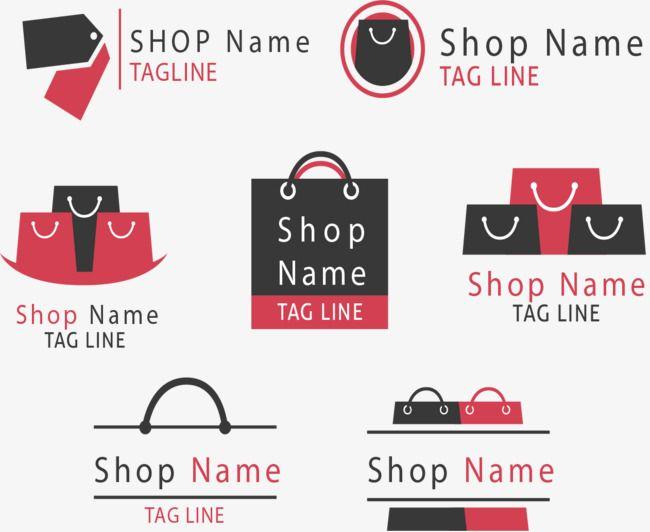 Shopping Tag Logo - Red And Black Color Logo Design Shopping, Black Vector, Color Vector