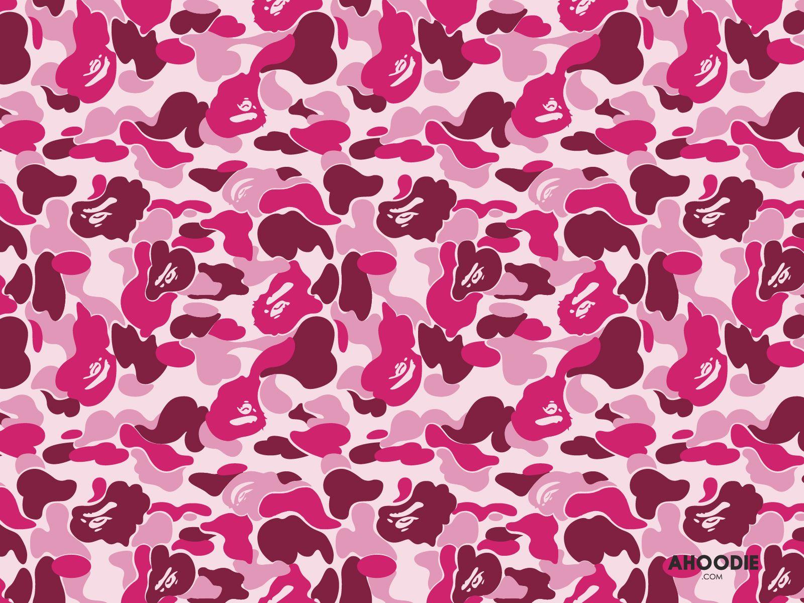 BAPE Pink Camo Logo - Bape Wallpapers