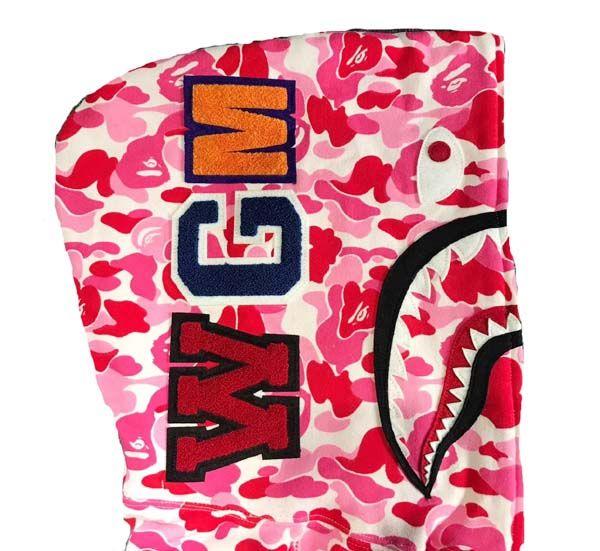 Pink BAPE Shark Logo - Pink Full Zip ABC Camo Bape Shark Hoodie | Dopestudent