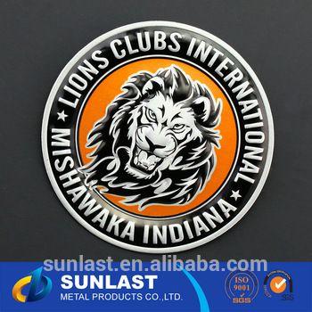 Metal Lion Logo - Lion Logo Round Custom Design Aluminum Alloy Metal Car Sticker - Buy ...
