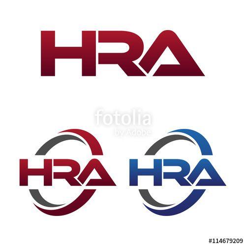 HRA Logo - Modern 3 Letters Initial logo Vector Swoosh Red Blue hra