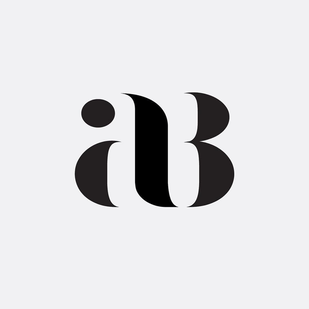 Black and White Letters Logo - AB” Monogram Project by Hope Meng on | Logos / Initials | Logo ...