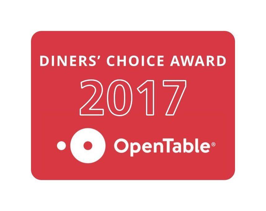 OpenTable Winner Logo - Diner's Choice Award 2017