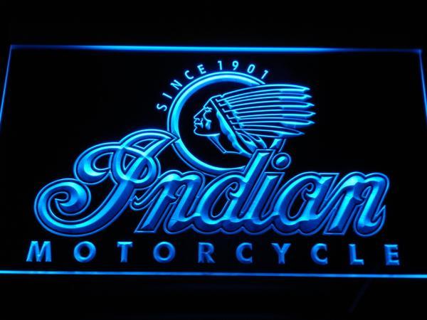 Blue Indian Logo - Indian MotorcycleOld Logo LED Neon Sign With 7 Colors And On Off