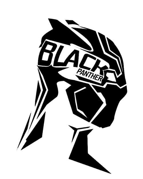 The Avengers Black and White Logo - Marvel Comics Avengers Black Panther Head 2 Pearl Custom Vinyls