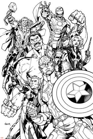 The Avengers Black and White Logo - Avengers Assemble Inks Featuring Captain America, Hawkeye, Hulk
