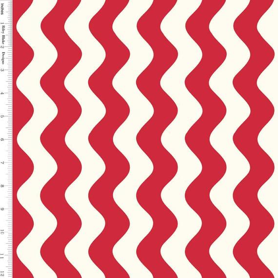 Red and White Waves Logo - Red and White Wave Stripe Fabric Riley Blake C 415-80 Red | Etsy