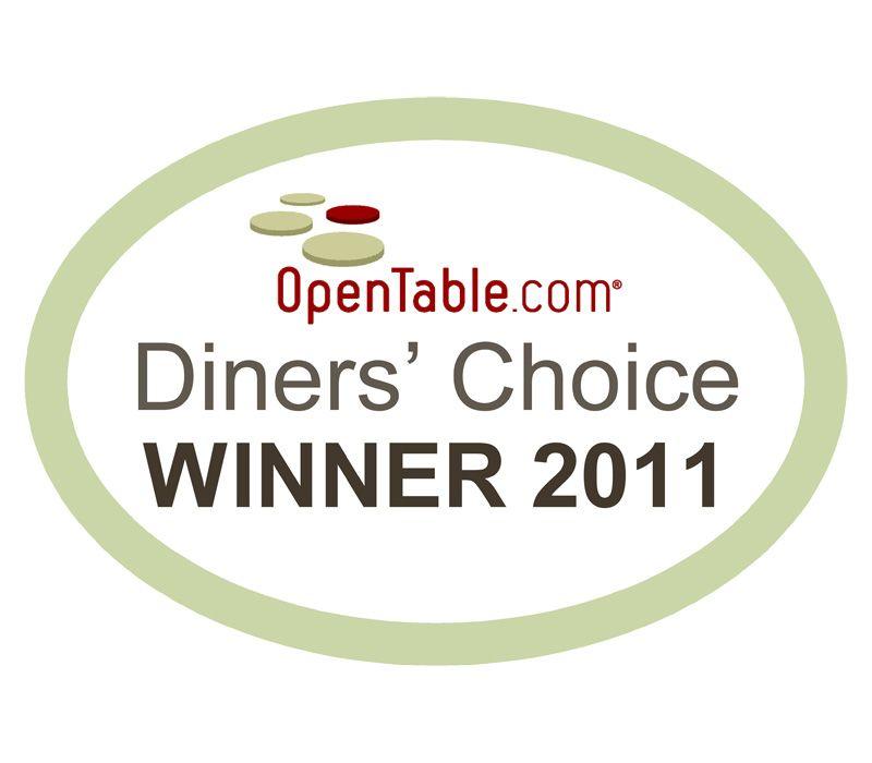 OpenTable Winner Logo - Opentable.com Diners' Choice Winner 2011 - The Radnor Hotel