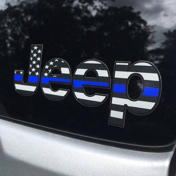 Thin Blue Line Logo - Thin blue Line American Flag Jeep Decal blue line american | Etsy