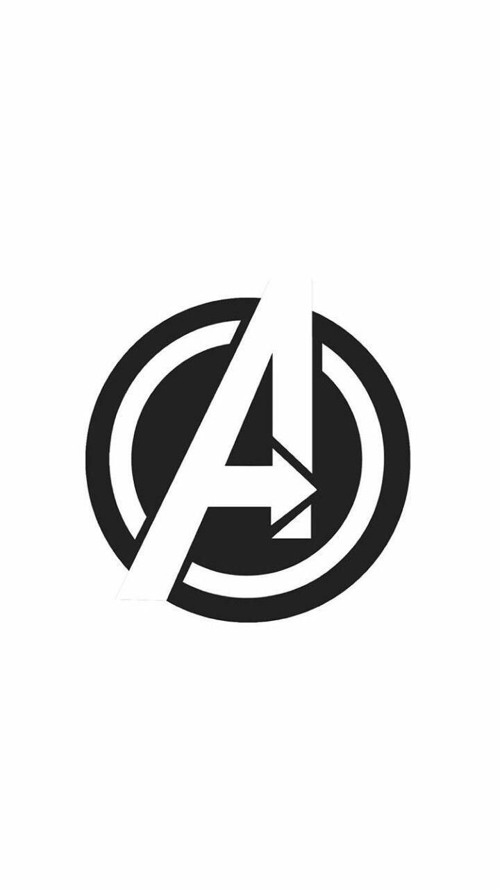 The Avengers Black and White Logo - AVENGERS logo wallpaper | MOBILE WALLPAPERS | Avengers, Marvel ...