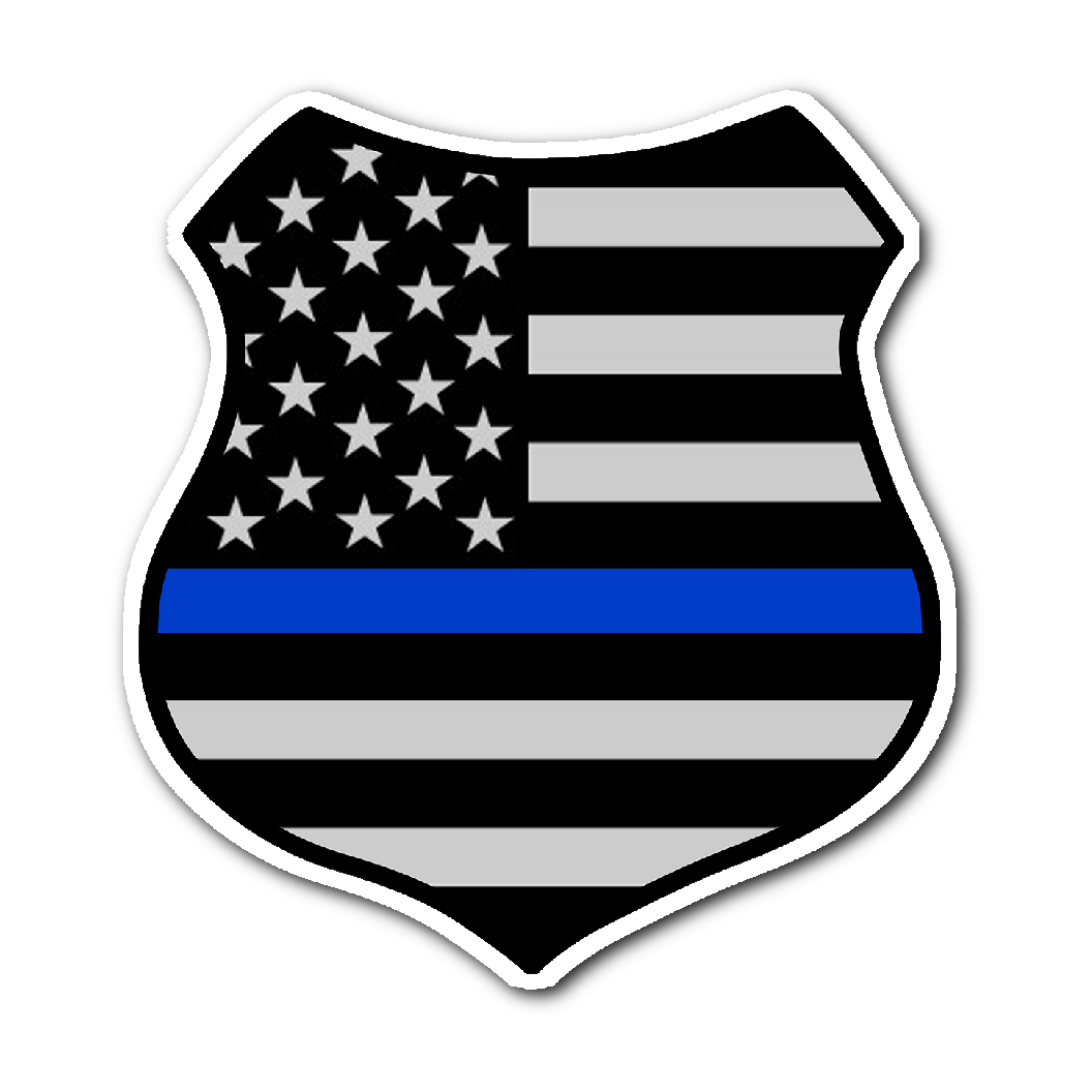 Thin Blue Line Logo - Thin Blue Line American Flag Shield Sticker Blue Line Shop