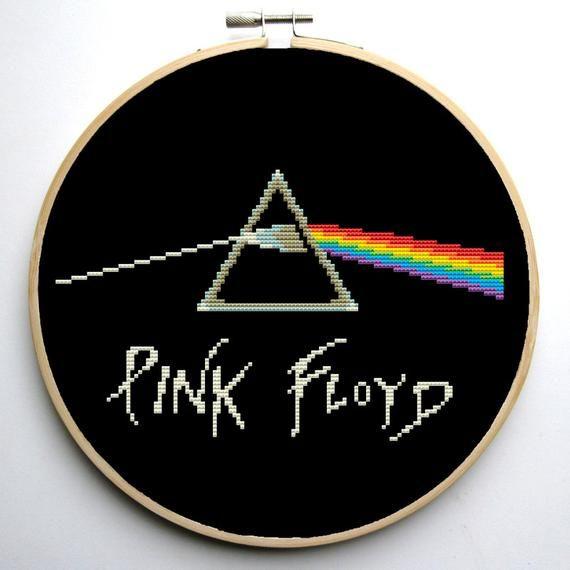 Pink Floyd Logo - Cross stitch pattern PDF Rock Music Band Logo Pink Floyd