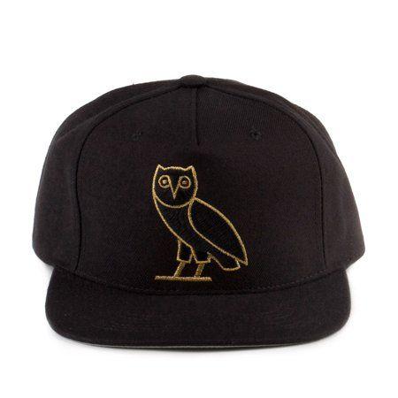 OVOXO Owl Logo - OFFICIAL OVO Owl Logo Snapback Hat Black Black Gold