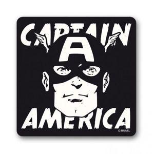 The Avengers Black and White Logo - CAPTAIN AMERICA FACE BLACK & WHITE COASTER RETRO MARVEL DRINKS MAT