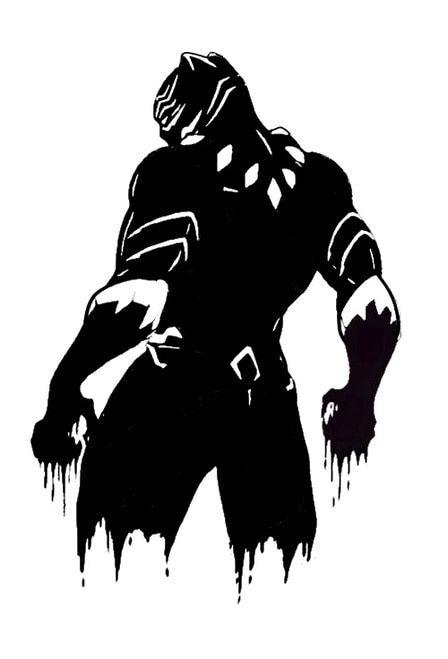 The Avengers Black and White Logo - Marvel Comics Avengers Black Panther v3 - Black Pearl Custom Vinyls