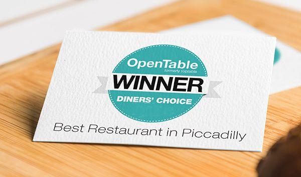 OpenTable Winner Logo - Al Duca - London Italian Restaurant