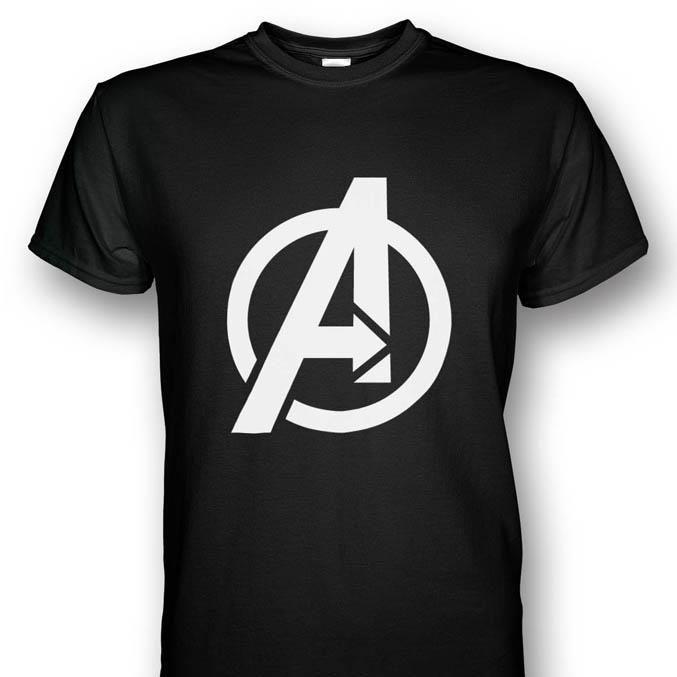 The Avengers Black and White Logo - Avengers Logo White T-shirt Black Pr (end 3/1/2019 12:00 AM)