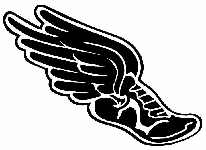 Foot and White with Wing Logo - Track and field shoe Logos