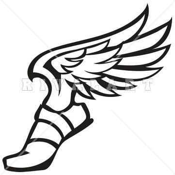 Foot and White with Wing Logo - Winged foot Logos