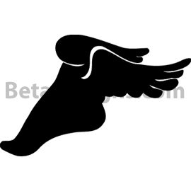 Foot and White with Wing Logo - Foot with Wings 01 - Black and white