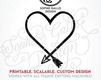 Heart Shaped Arrow Logo - Heart Shaped Arrow SVG DXF PNG digital download files