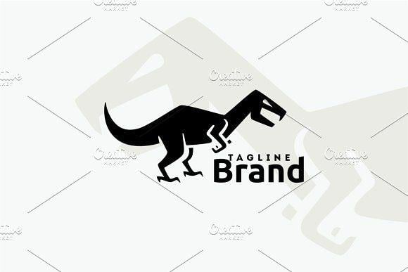 Black Dinosaur Logo - Dinosaur Logo Templates Creative Market