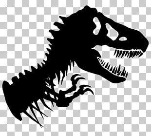 Black Dinosaur Logo - Tyrannosaurus Jurassic Park Velociraptor Dinosaur, Jurassic Park