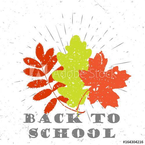Green Colored Leaves Logo - Back to school lettering typography with green and red leaves and ...