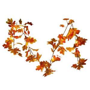Green Colored Leaves Logo - Autumn Display Artificial Maple Leaf Garland Vine Green Red & Orange ...