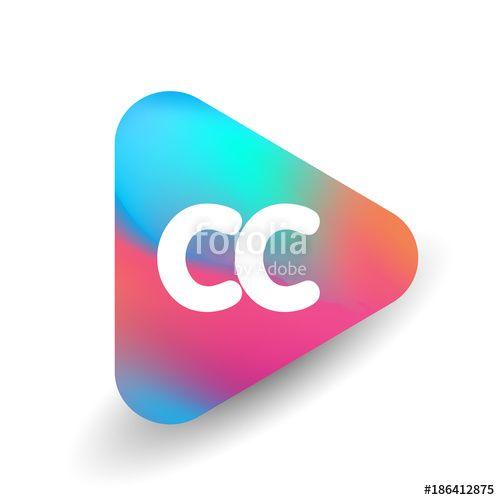 CC Company Logo - Letter CC logo in triangle shape and colorful background, letter