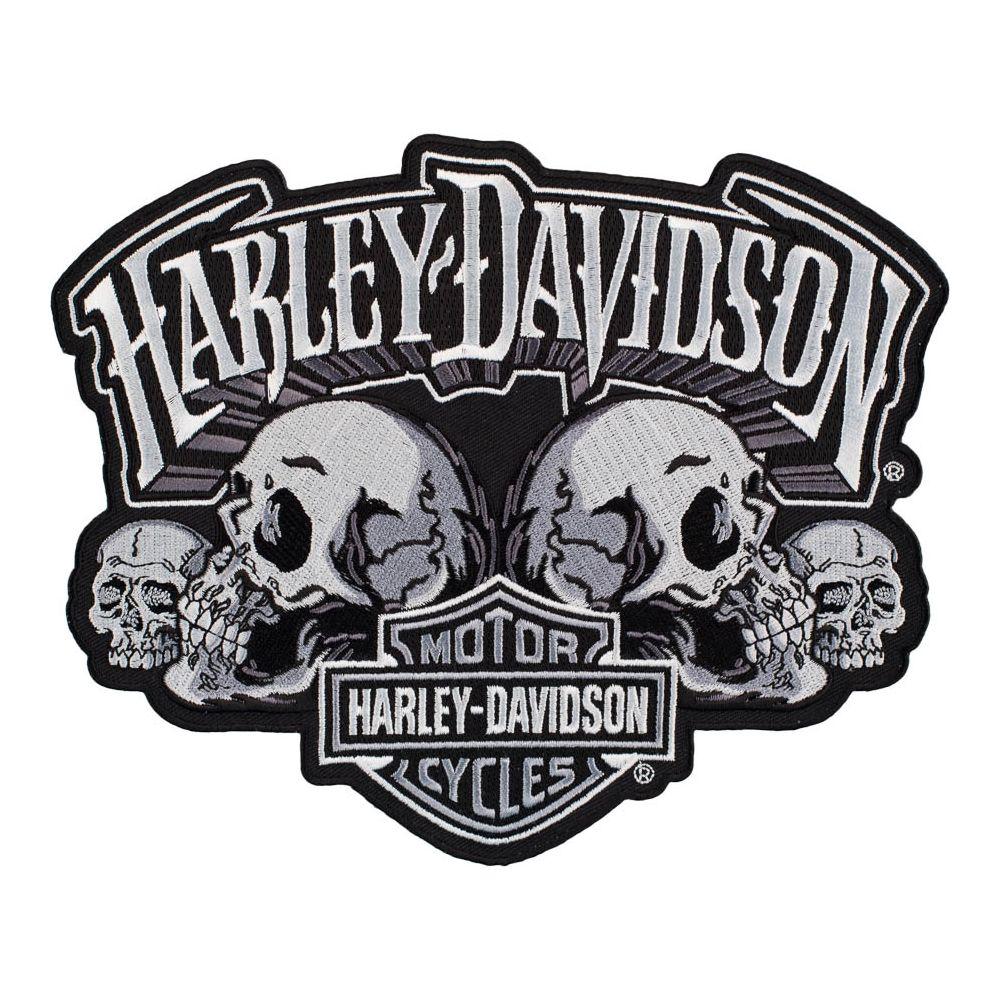 Black and White Harley-Davidson Logo - Harley Davidson Skull Text Subdued Bar & Shield Patch. Harley