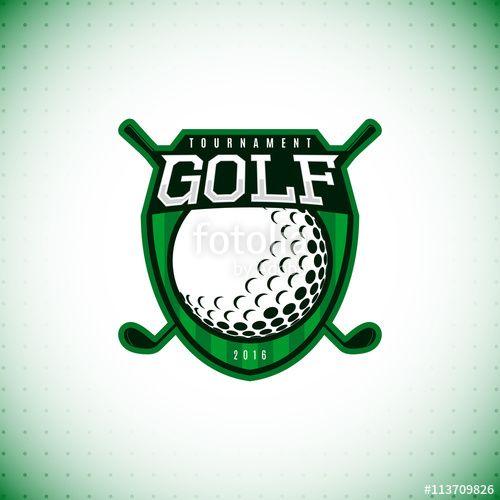 Golf Tournament Logo - Vector logo of golf championship. Label of golf tournament isolated ...
