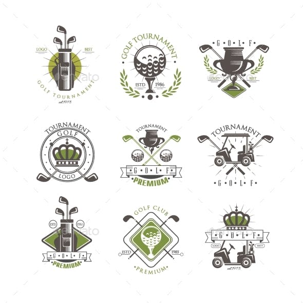 Golf Tournament Logo - Golf Tournament Logo Set by Top_Vectors | GraphicRiver