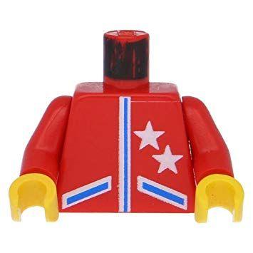 Two and Two Red Blue Lines Logo - LEGO Torso Race Two Stars Jacket Pattern with Blue Lines / Red Arms ...