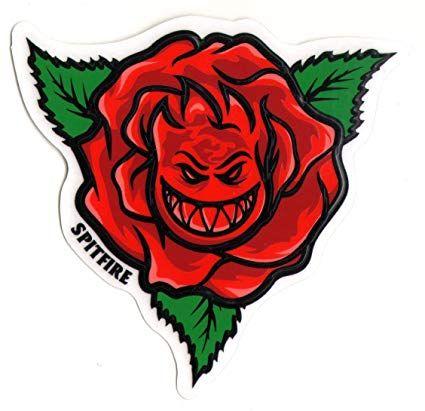 Spitfire Skate Logo - Amazon.com: Spitfire Wheels Bighead Rose Red Skateboard Sticker. 9cm ...
