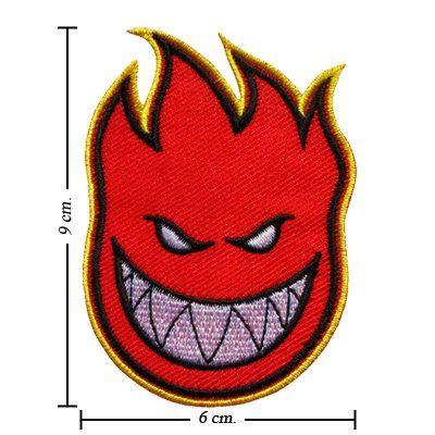 Spitfire Skate Logo - Spitfire Skateboard Wheels Fire Devil Logo Embroidered Iron On ...