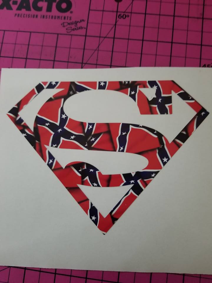 Rebel Flag Superman Logo - Vinyl Decals of Texas: Rebel Superman Decal