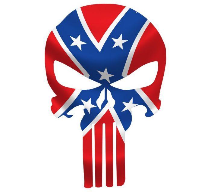 Rebel Flag Superman Logo - Confederate Flag Punisher Window Decal