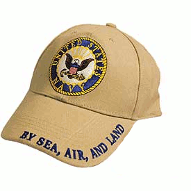 Navy Ball Logo - Navy Logo Tan Embroidered Ball Cap Navy Caps